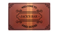 Custom Personalised WELCOME TO YOUR NAME BAR Metal Aluminium Sign Door Plaque Pub