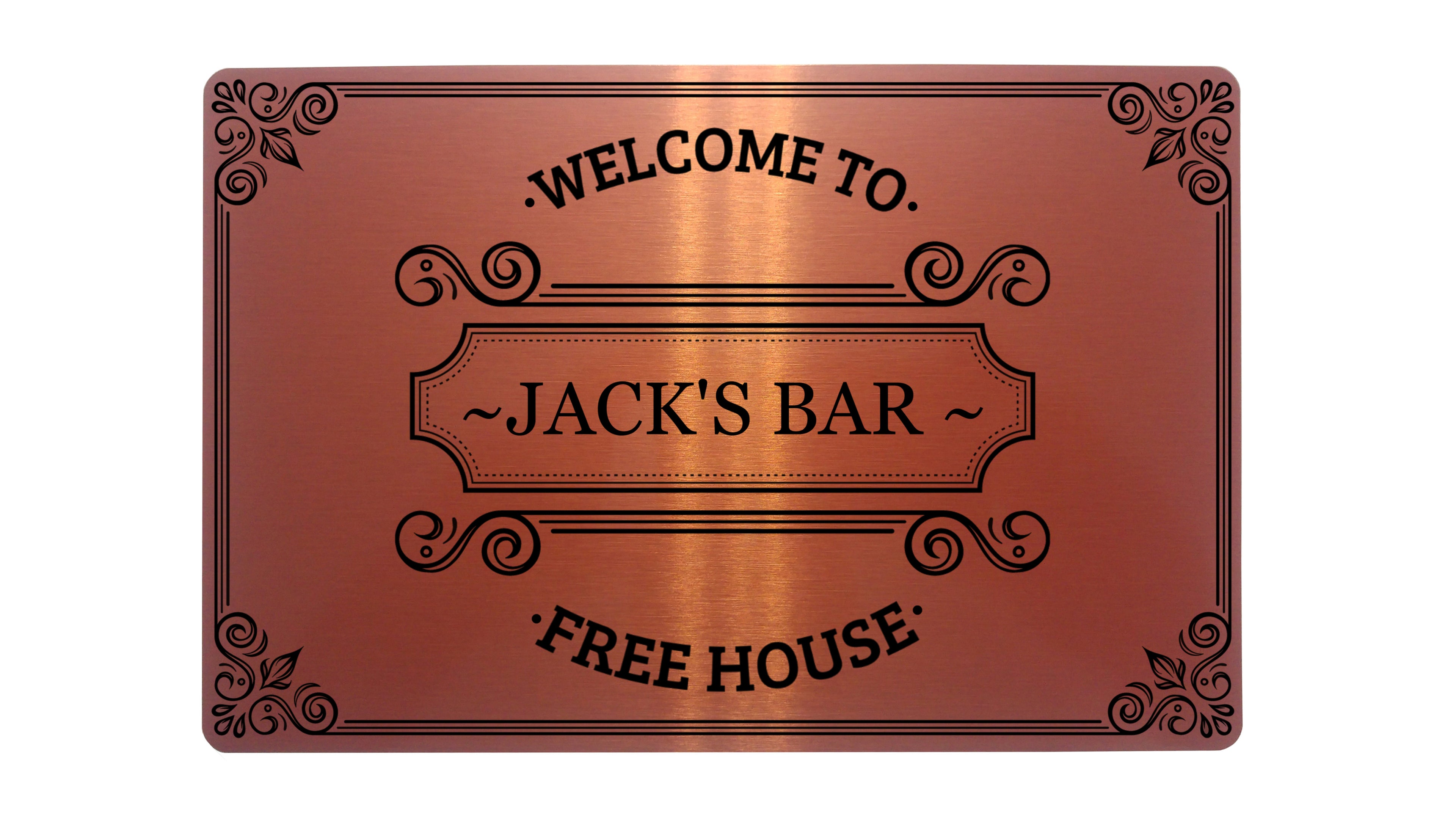 Custom Personalised WELCOME TO YOUR NAME BAR Metal Aluminium Sign Door Plaque Pub