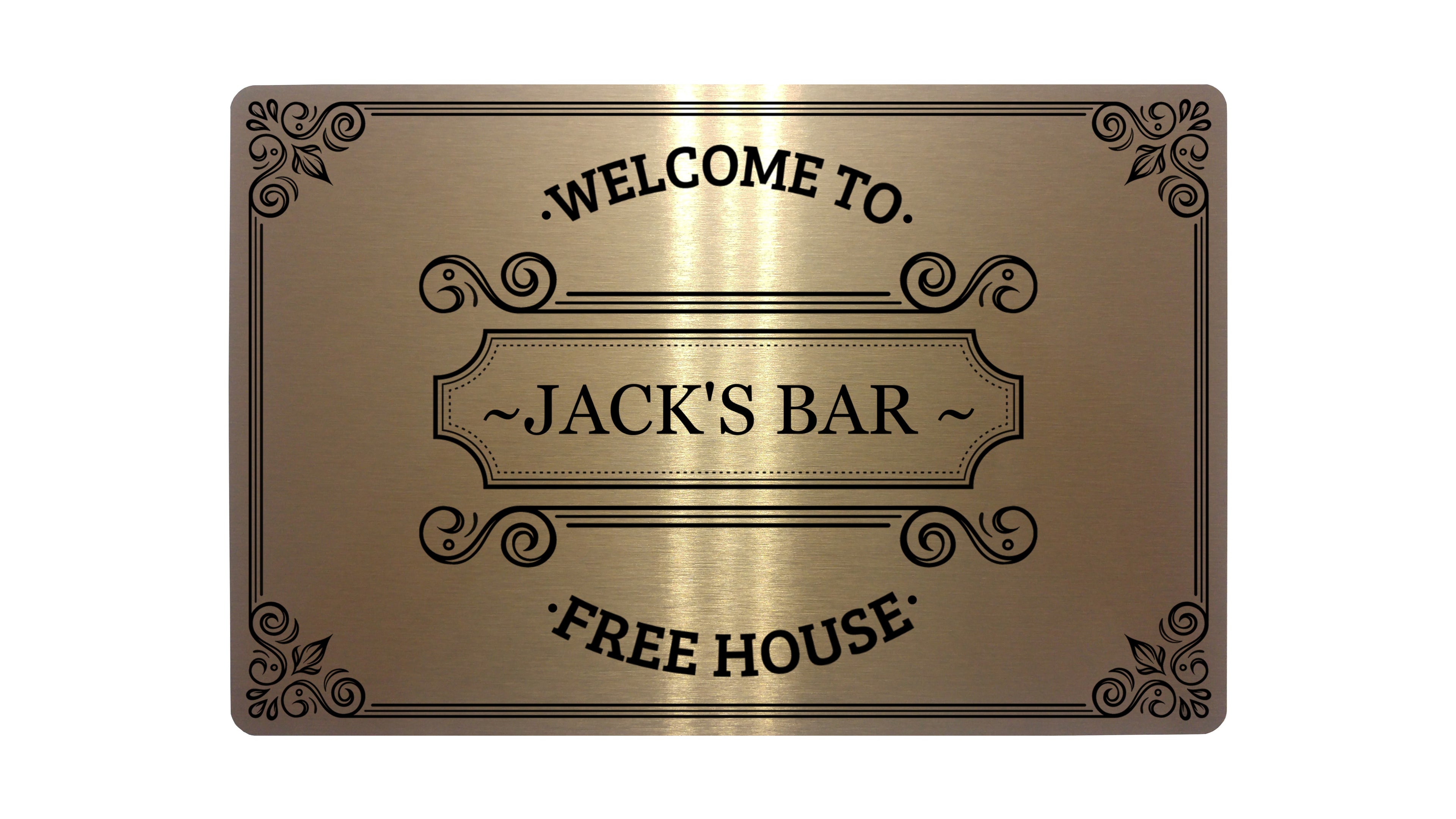 Custom Personalised WELCOME TO YOUR NAME BAR Metal Aluminium Sign Door Plaque Pub