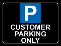 664 CUSTOMER PARKING ONLY Metal Aluminium Door Wall Gate Sign Plaque Office Shop