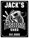 458 Custom Personalised Fishing Shed Metal Aluminium Sign Plaque For Door Garden