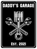 704 Custom Personalised DADDY'S GARAGE Car Metal Aluminium Sign Plaque Door Wall Gate