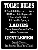 749 TOILET RULES Funny Metal Aluminium Plaque Sign For Door Wall House Office