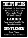 749 TOILET RULES Funny Metal Aluminium Plaque Sign For Door Wall House Office