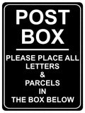 1094 POST BOX LETTERS & PARCELS Metal Aluminium Plaque Sign Door House Office