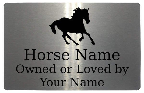 Custom Personalised Horse Name Metal Aluminium Plaque Sign For Stable Door