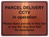 1377 PARCEL DELIVERY CCTV in operation Metal Aluminium Plaque Sign Door House