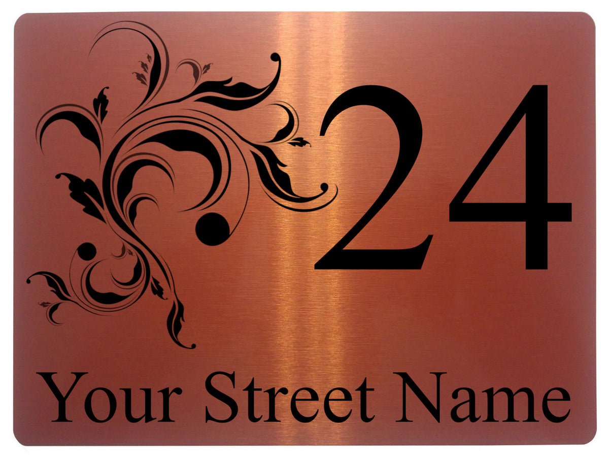 AL059 Custom Personalised Address Digitally Printed Metal Aluminium Sign Plaque Door Gate