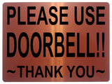 1471 PLEASE USE DOORBELL!! Metal Aluminium Plaque Sign Door Gate House Office