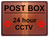 1427 POST BOX 24 hour CCTV Metal Aluminium Plaque Sign Door House Office Parcels