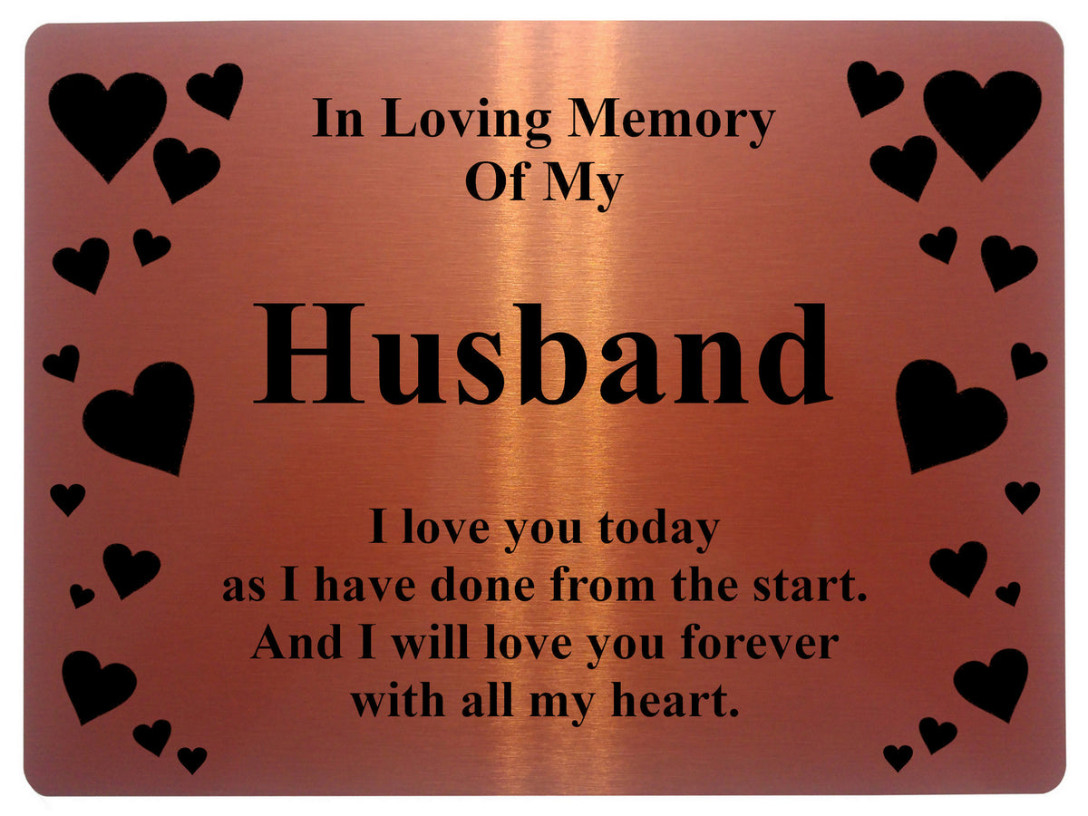 1398 In Loving Memory Of My Husband Memorial Funeral Metal Aluminium Plaque Sign