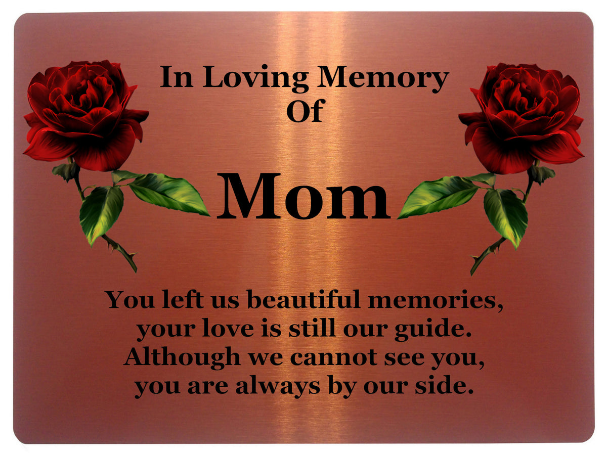 1404 In Loving Memory Of Mom Memorial Funeral Metal Aluminium Plaque Sign