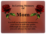 1404 In Loving Memory Of Mom Memorial Funeral Metal Aluminium Plaque Sign