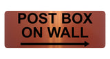 1370 POST BOX ON WALL Arrow Right Metal Aluminium Plaque Sign House Office Door