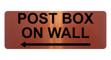 1372 POST BOX ON WALL Arrow Left Metal Aluminium Plaque Sign House Office Door