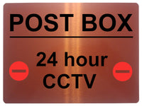 1426 POST BOX 24 hour CCTV Metal Aluminium Plaque Sign Door House Office Parcels