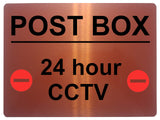 1426 POST BOX 24 hour CCTV Metal Aluminium Plaque Sign Door House Office Parcels