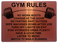 1352 GYM RULES Funny Metal Aluminium Plaque Sign Fitness House Shed Door Wall