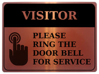 1332 VISITOR PLEASE RING THE DOOR BELL FOR SERVICE Metal Aluminium Plaque Sign