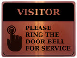 1332 VISITOR PLEASE RING THE DOOR BELL FOR SERVICE Metal Aluminium Plaque Sign