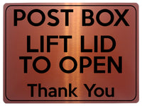 1777 POST BOX LIFT LID TO OPEN Thank You Door Metal Aluminium Plaque Sign