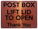 1777 POST BOX LIFT LID TO OPEN Thank You Door Metal Aluminium Plaque Sign