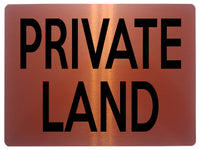 1694 PRIVATE LAND Metal Aluminium Plaque Sign Door Gate Fence