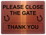 1712 PLEASE CLOSE THE GATE Horse Pony Stable Door Metal Aluminium Plaque Sign