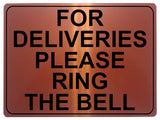 1331 FOR DELIVERIES PLEASE RING THE BELL Metal Aluminium Plaque Sign Door House Office