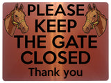 1715 PLEASE KEEP THE GATE CLOSED Stable Pony Door Metal Aluminium Plaque Sign