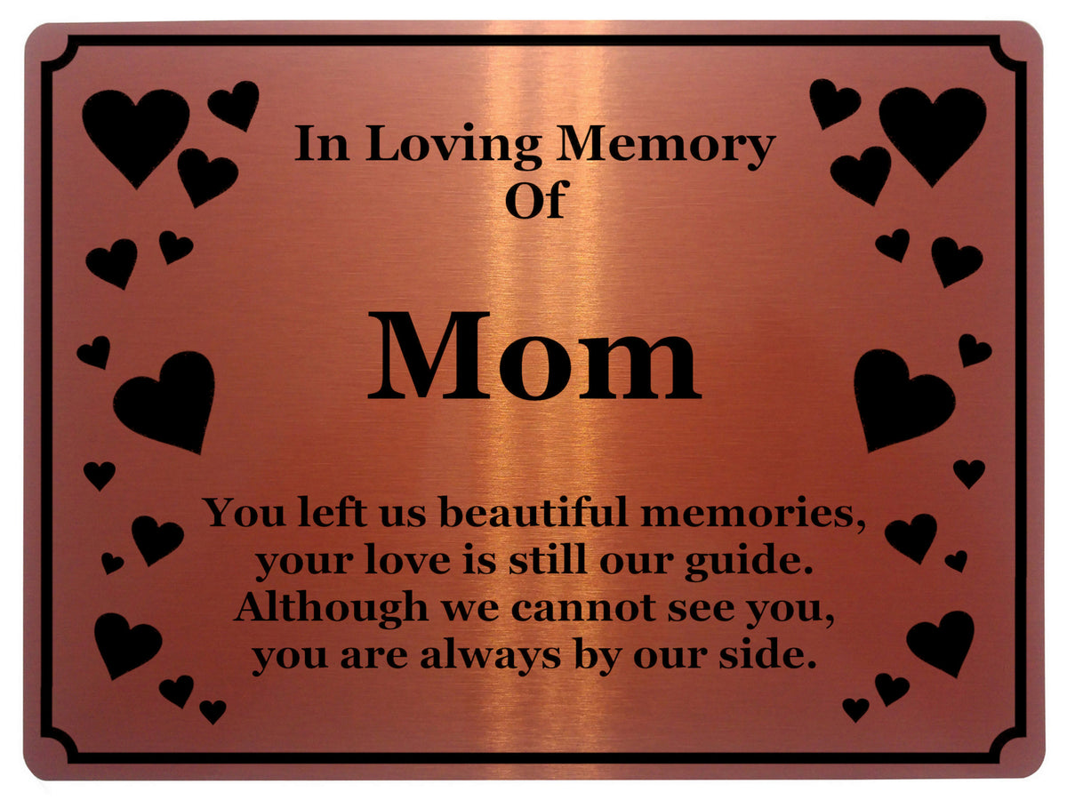 1401 In Loving Memory Of Mom Memorial Funeral Metal Aluminium Plaque Sign