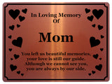 1401 In Loving Memory Of Mom Memorial Funeral Metal Aluminium Plaque Sign