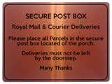 1750 SECURE POST BOX Royal Mail & Courier Door Gate Metal Aluminium Plaque Sign