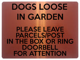 1629 DOGS LOOSE IN GARDEN PARCELS POST BOX DOORBELL Metal Aluminium Plaque Sign