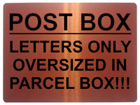 1549 POST BOX LETTERS ONLY OVERSIZED IN PARCEL BOX! Metal Aluminium Plaque Sign