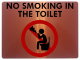 1438 NO SMOKING IN THE TOILET Safety Metal Aluminium Plaque Sign Door Wall