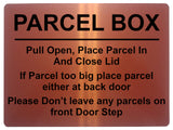 1472 PARCEL BOX Metal Aluminium Plaque Sign Door Gate House Office Letters Post