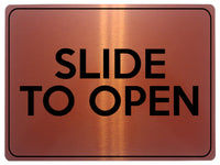 1539 SLIDE TO OPEN Metal Aluminium Plaque Sign Door