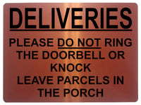 1747 DELIVERIES PLEASE DO NOT RING DOORBELL OR KNOCK Metal Aluminium Plaque Sign