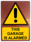 AL063 THIS GARAGE IS ALARMED Digital Metal Aluminium Plaque Sign Door Gate House