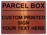 1466 Custom Personalised PARCEL BOX Metal Aluminium Plaque Sign Door House Gate