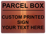 1466 Custom Personalised PARCEL BOX Metal Aluminium Plaque Sign Door House Gate