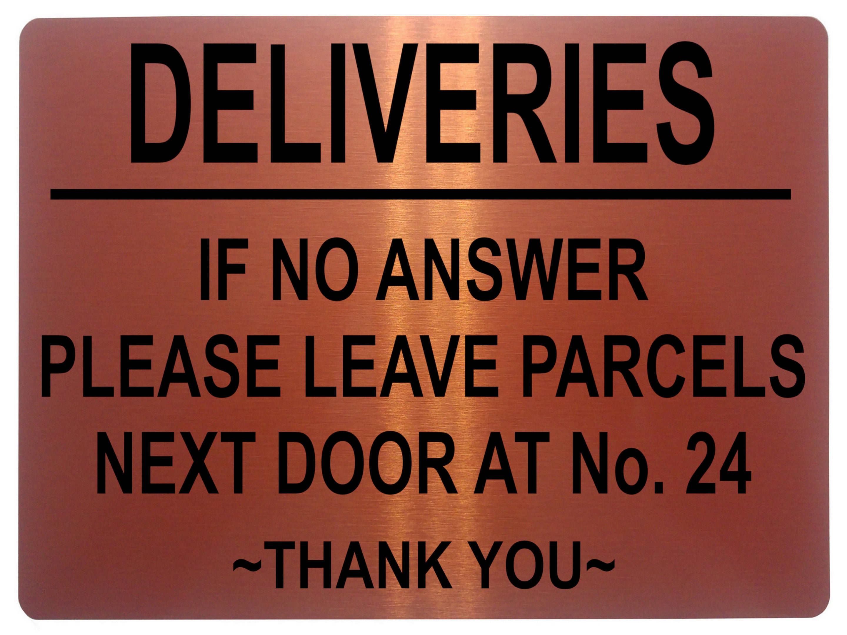 1482 Custom Personalised DELIVERIES Number Metal Aluminium Plaque Sign Door House Gate