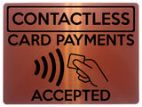 1646 CONTACTLESS CARD PAYMENT ACCEPTED Metal Aluminium Plaque Sign Shop Bar Pub