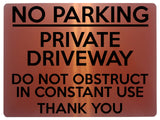 1553 NO PARKING PRIVATE DRIVEWAY Metal Aluminium Plaque Sign Gate Door House