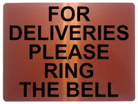 1330 FOR DELIVERIES PLEASE RING THE BELL Metal Aluminium Plaque Sign Door House Office