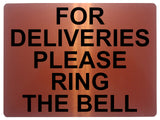 1330 FOR DELIVERIES PLEASE RING THE BELL Metal Aluminium Plaque Sign Door House Office