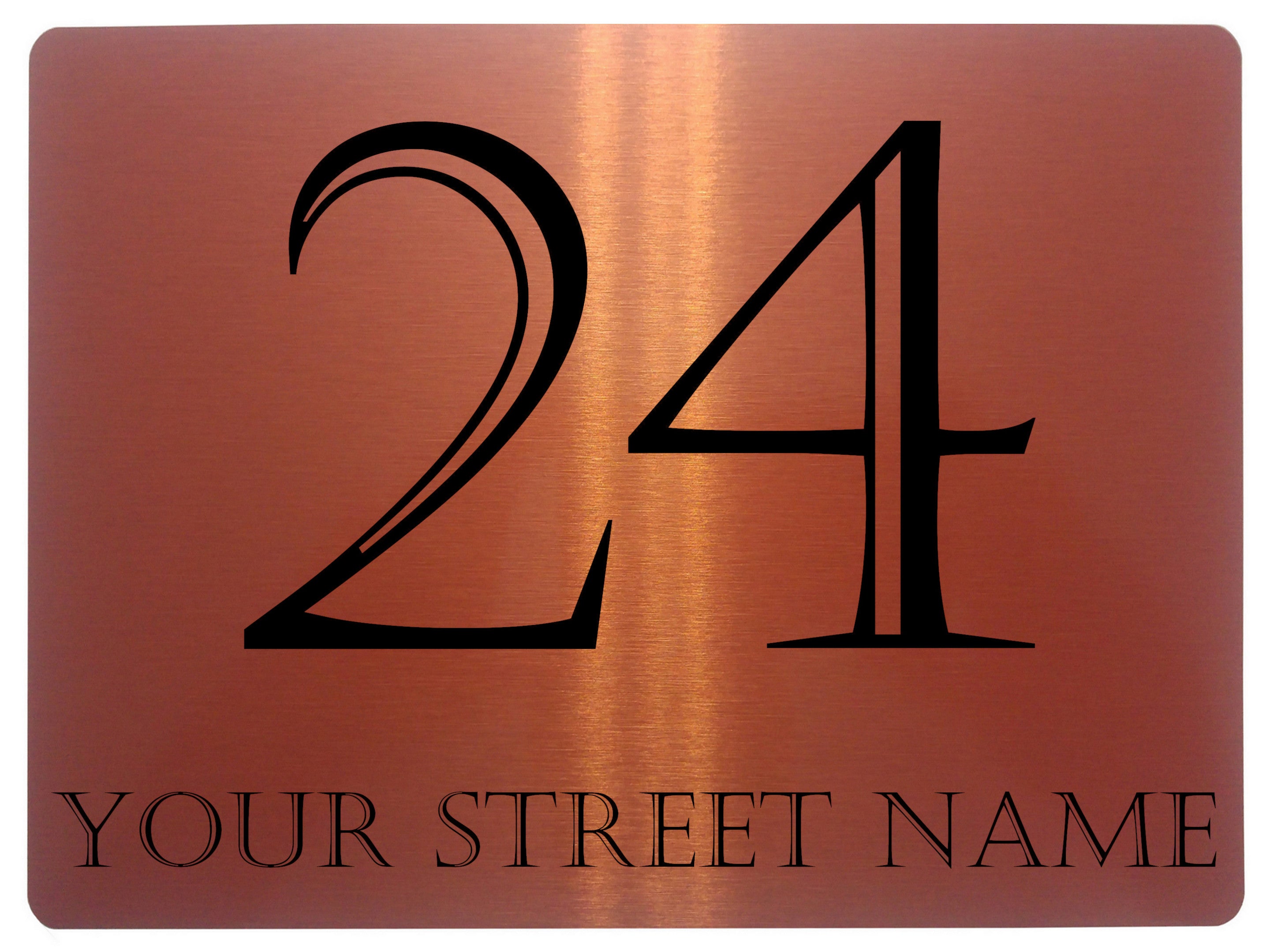 AL045 Personalised Address Digitally Printed Metal Aluminium Sign Plaque Door Gate House Office