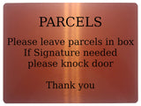 1616 PARCELS Please leave parcels in box If Signature Aluminium Plaque Sign Door