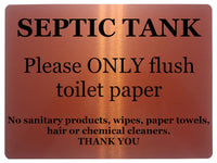 1410 SEPTIC TANK Please ONLY flush toilet paper Metal Aluminium Plaque Sign Bathroom